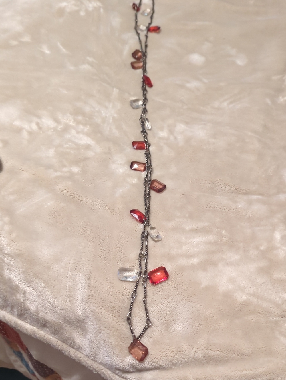 Delicate Red and Clear Bead Necklace - Women Jewelry